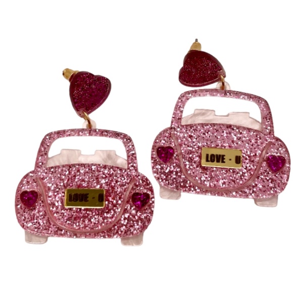 ❤️ FREE Car Love Valentines Day Holiday Trendy Chic Classy Artsy Hip Earrings - Picture 1 of 5